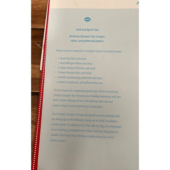 Stampin Up! 107453 Simply Scrappin Kit All The Trimmings HOLIDAY SCRAPBOOK - Picture 5 of 9